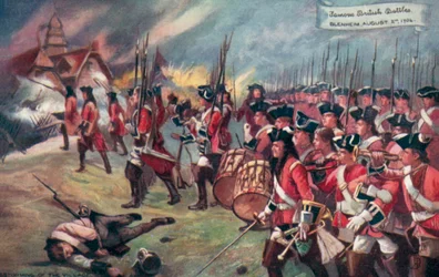 British troops storming the village, Battle of Blenheim, Bavaria, War of the Spanish Succession, 1704